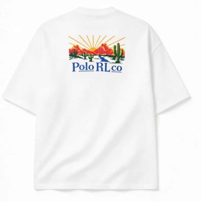 2026 Men Western Desert Landscape T Shirt, Sunset Mountain Cactus Back Print Tee, Oversized Casual Outdoor Short Sleeve Tops