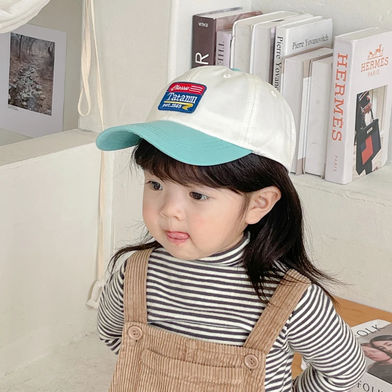 Fashion Color Matching Children Baseball Hats Spring Summer Kids Kids Boys Girls Sun Hats Autumn Cotton Baby Peaked Cap