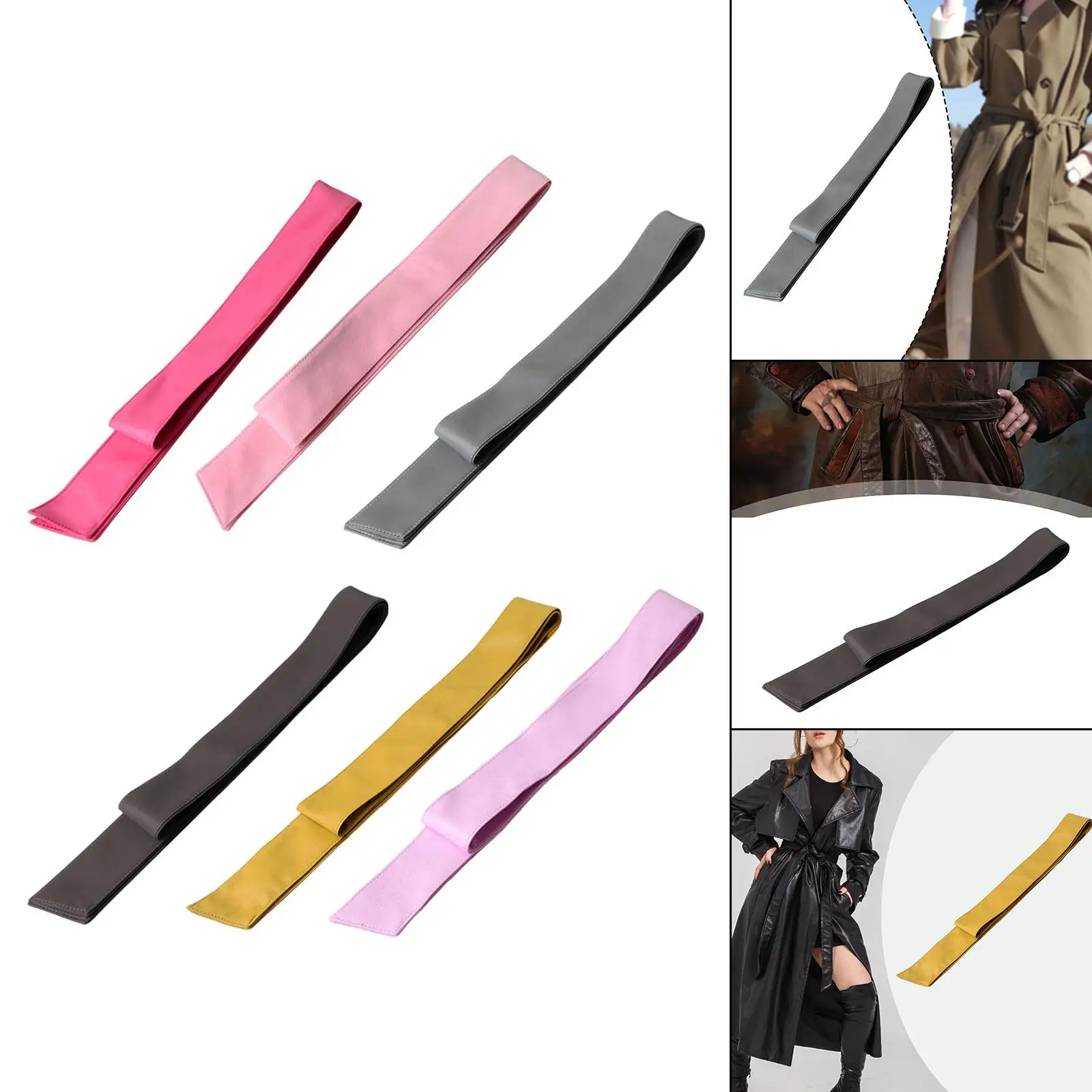 حزام مشد نسائي ذو سطح أملس عصري للملابس الخارجية معطف واق من المطر #3