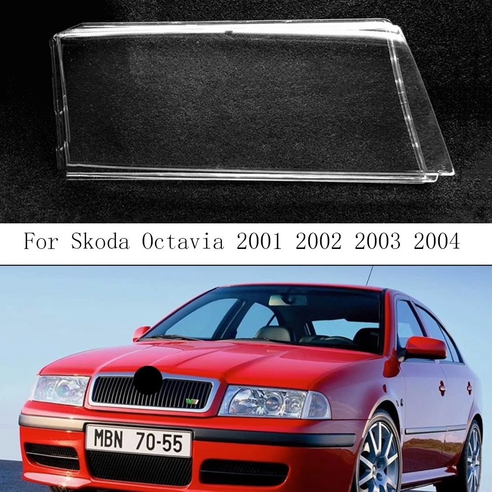 For Skoda Octavia 2001 2002 2003 2004 Headlamp Cove Transparent Lampshade Headlight Shell Mask Lens Lamp Shade Plexiglass