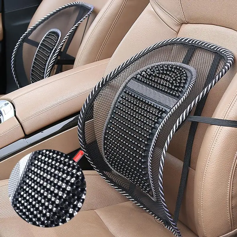 

New Car Seat Office Chair Massage Back Lumbar Support Mesh Ventilate Cushion Pad Black Mesh Back Lumbar Cushion for Car Driver