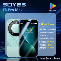 SOYES F8 World's Smallest Smartphone -3.0-inch Android 8.1 Built in 2GB RAM+16GB ROM Dual SIM 3G Google Play Store