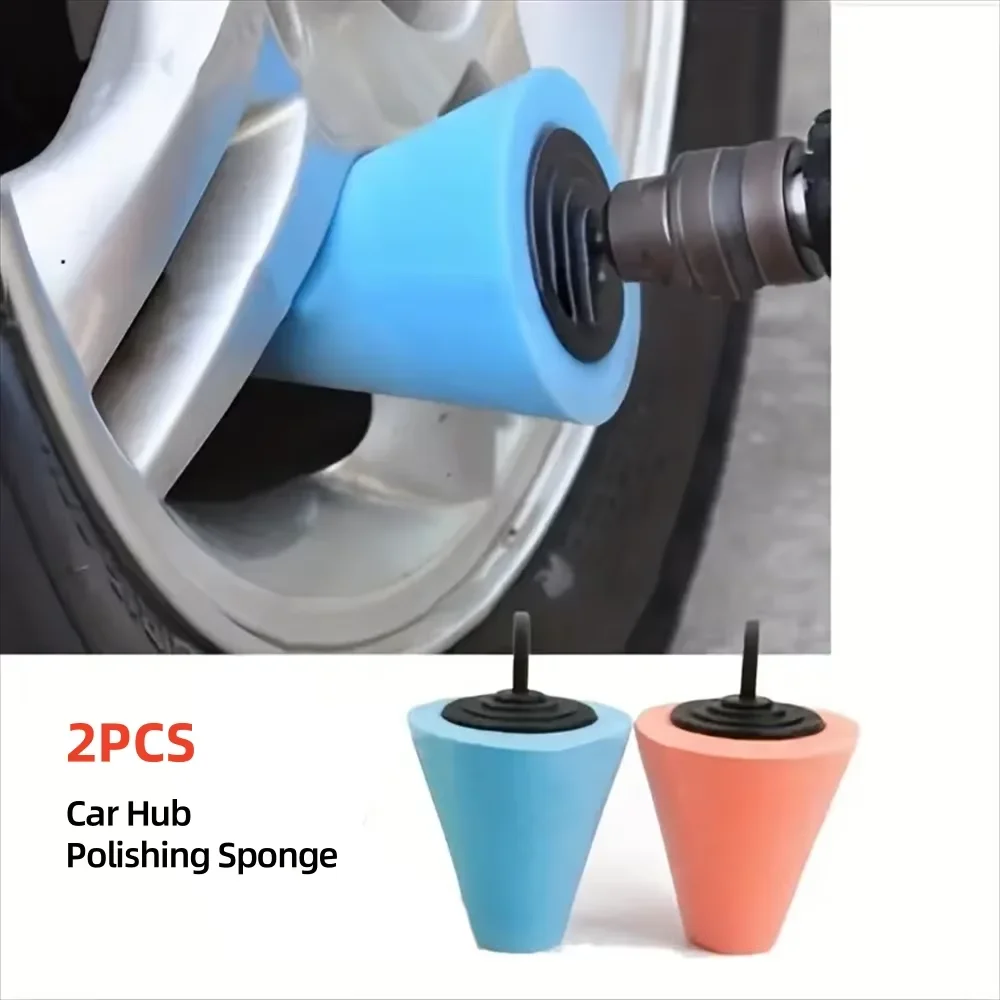 

2pcs Car Hub Polishing Sponge Grinding Head Metal Plastic Grinding Conical Sponge Polishing Sponge Wheel