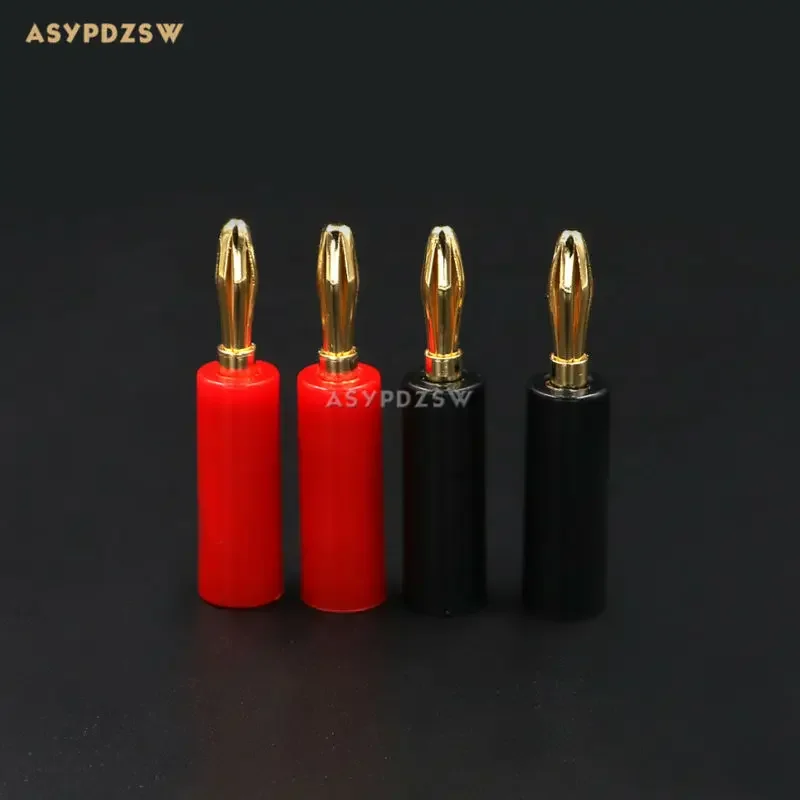 4 PCS High quality Audio 4mm banana plug Full copper gilded power amplifier extension cable plug