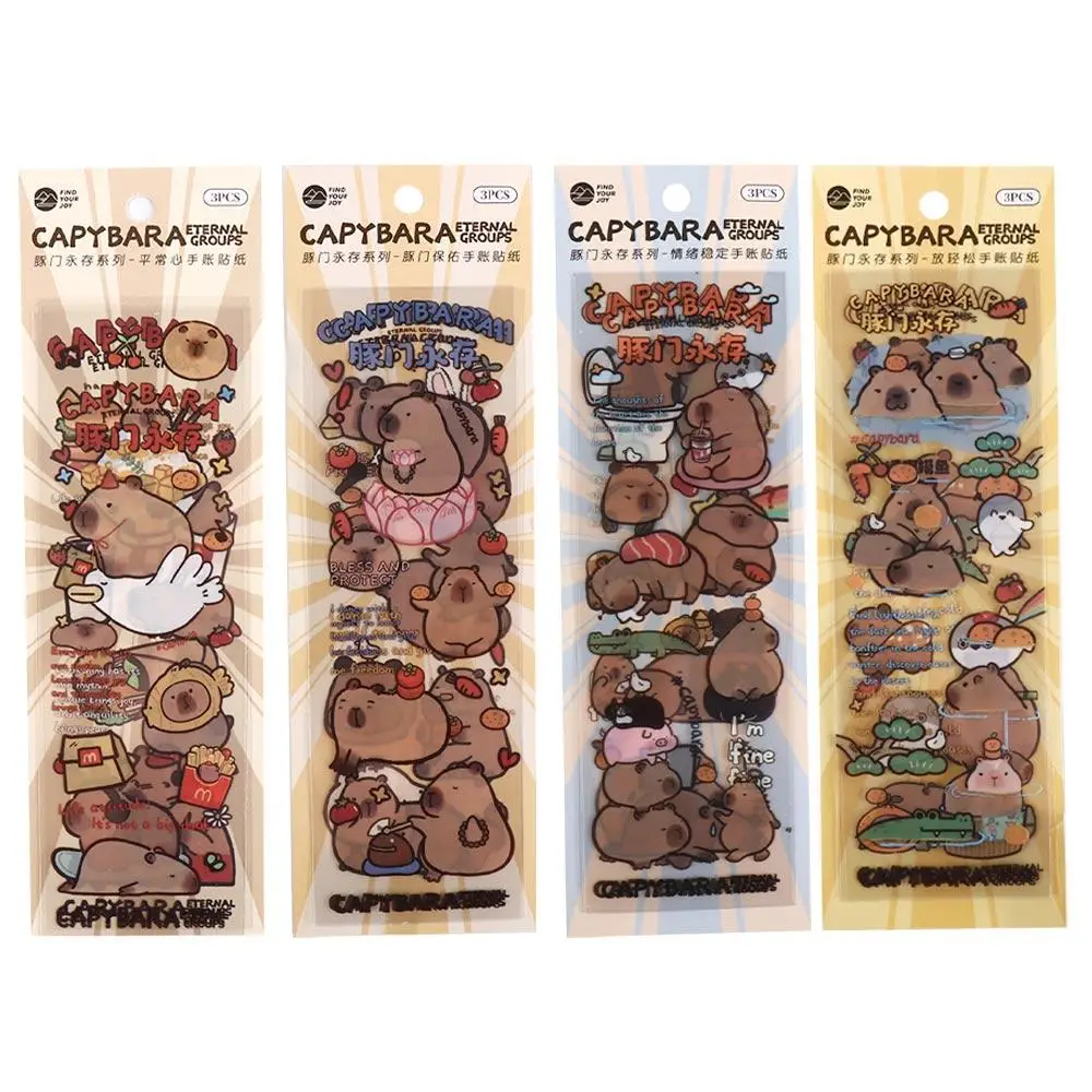 Animals Capybara Capybara Guka Stickers Waterproof DIY Sticker Capybara Stickers Toy Cartoon Brown Animals Stickers Phone Decor