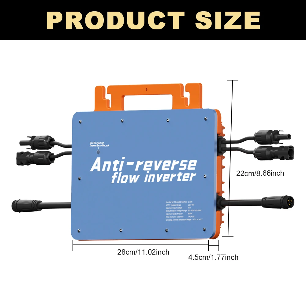 800W/1000W Micro-grid-connected Inverter With Anti-reverse Current Function Outputting 190V-230V Suitable For Household Use