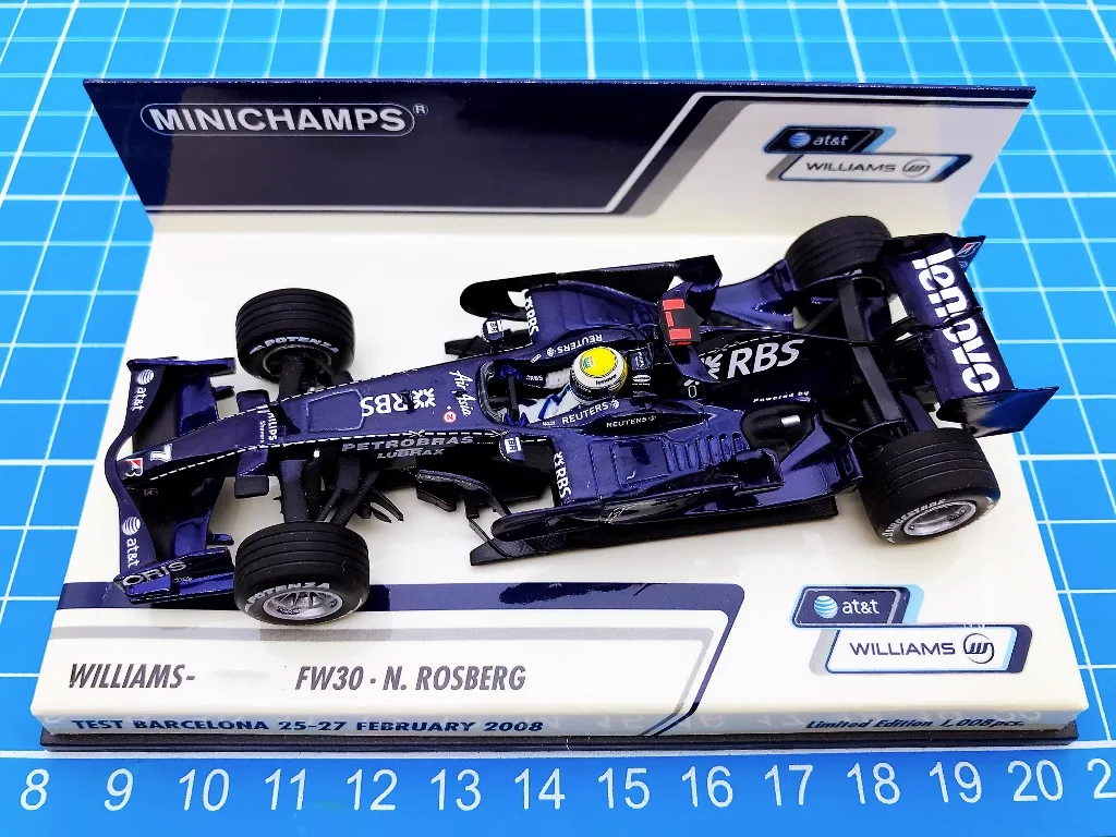 Minichamps 1:43 F1 FW30 2008 Nico Rosberg Test Simulation Limited Edition Resin Metal Static Car Model Toy Gift