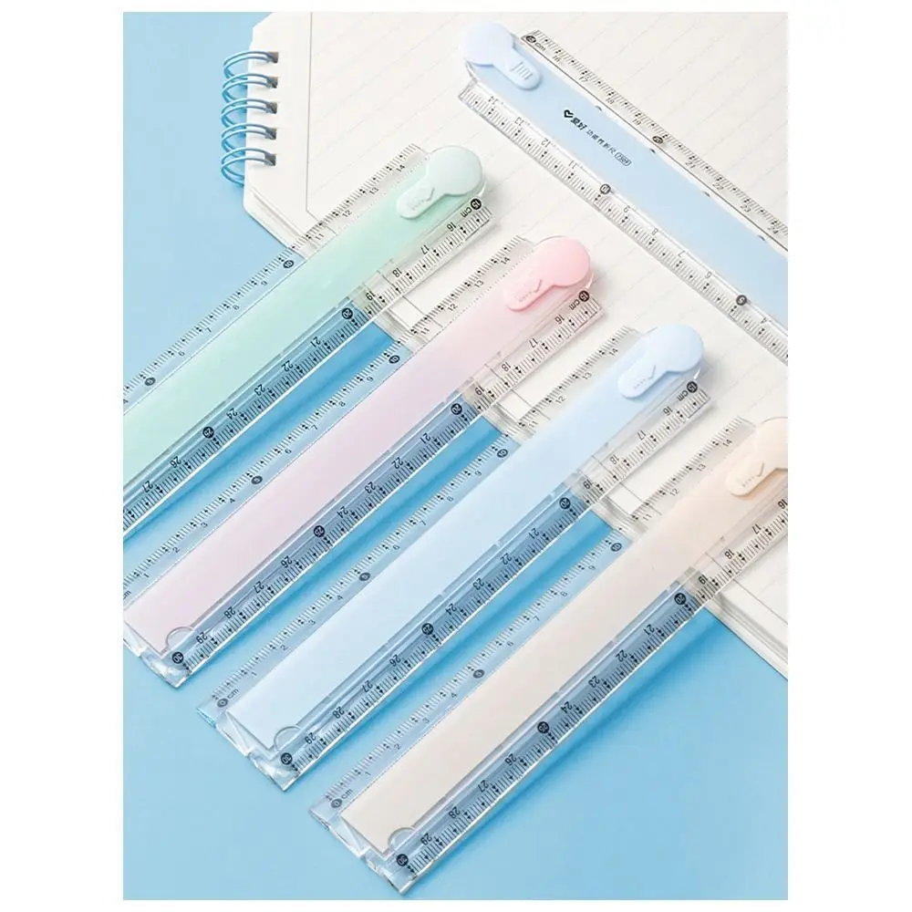 Transparent 30CM Foldable Ruler Clear Scale Foldable Straight Ruler Easy Storage Geometric Drawing Ruler School Office