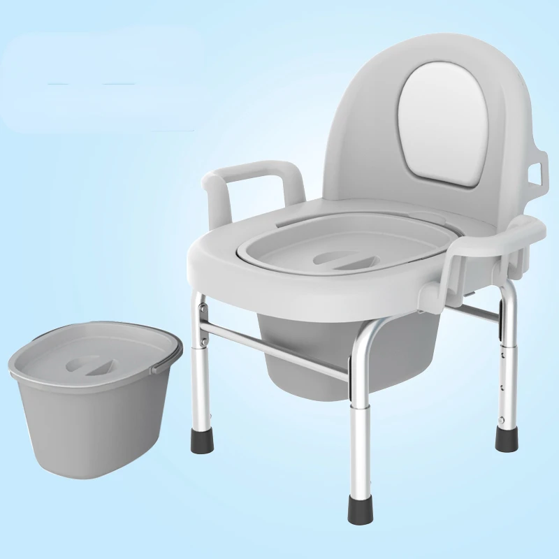 Safety Armrests Elderly Commode Chairs, Portable Toilet Chair for Disabled People Aids, Household Toilet Stool Squat Toilet Seat