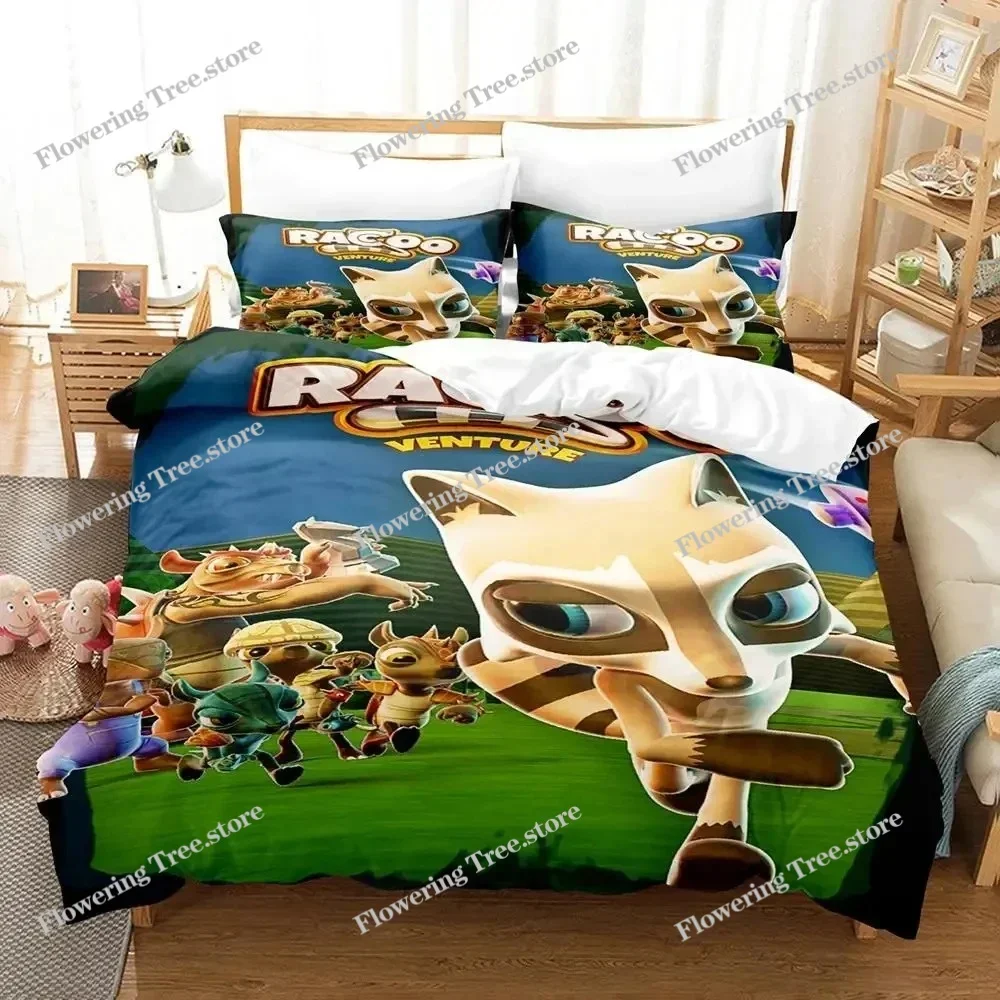 

Cartoon Game Raccoo Venture Bedding Set Duvet Cover Bed Set Quilt Cover Pillowcase Comforter king Queen Size Boys Adult Bedding