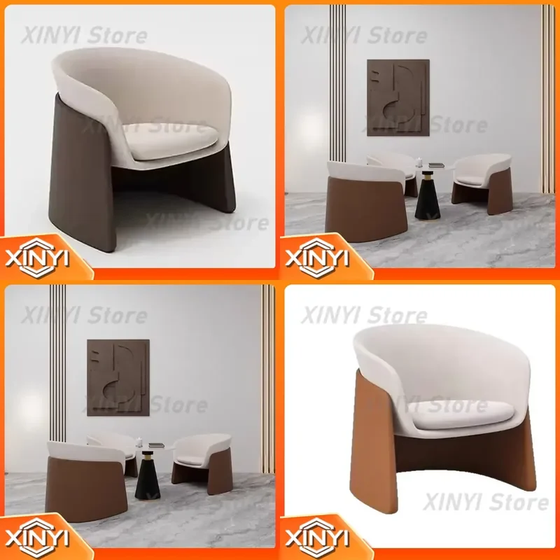 Wabi Sabi Wind Light Luxury Negotiation Chair for Hotel Homestay Sales Department Leisure Area Reception Single Sofa Chair