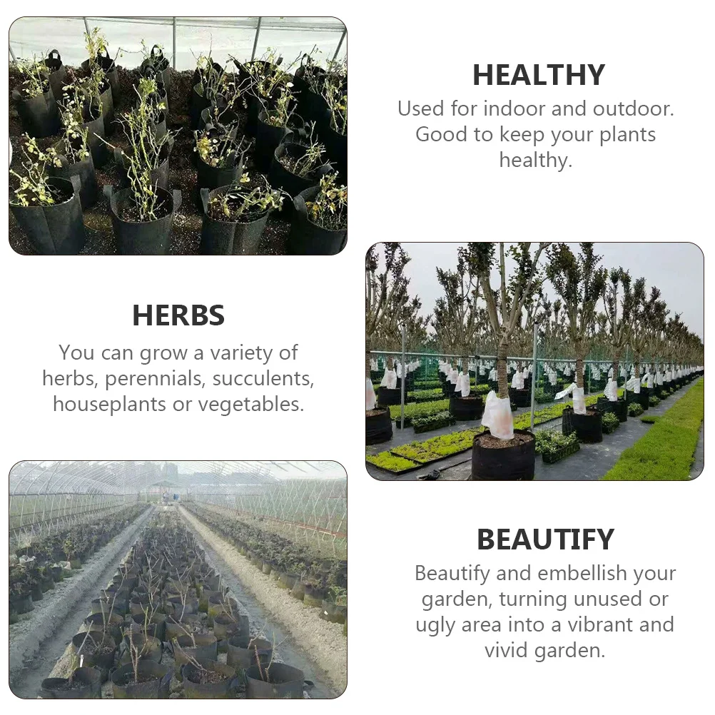 

3Pcs Non-Woven Planting Bags Durable Planter for Perennials Succulents Houseplants Vegetable Gardening Supply Plant Growing Bags