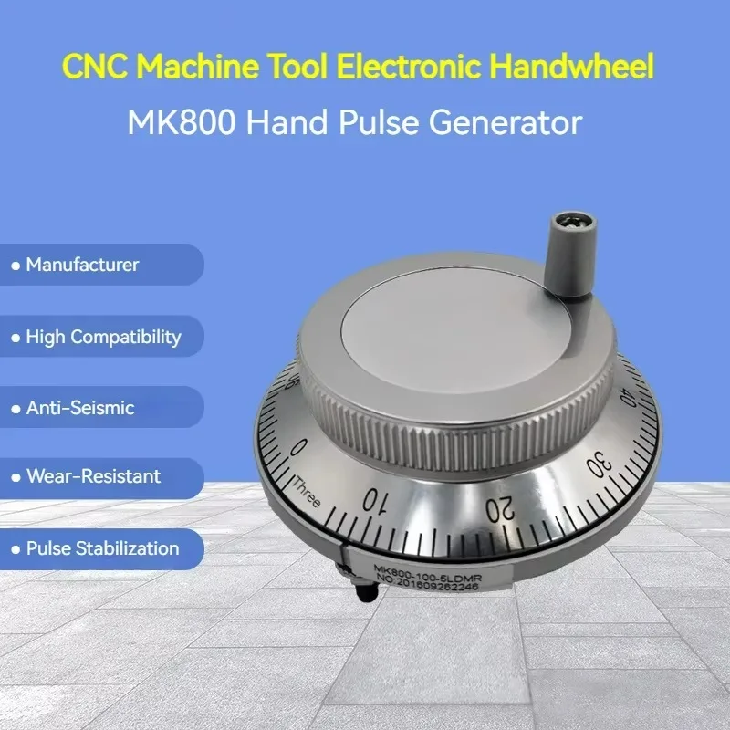 Panel Stainless Steel Solid Manual Pulse Generator MPG Pendant Handwheel 80mm 25/100PPR 5-26VCC