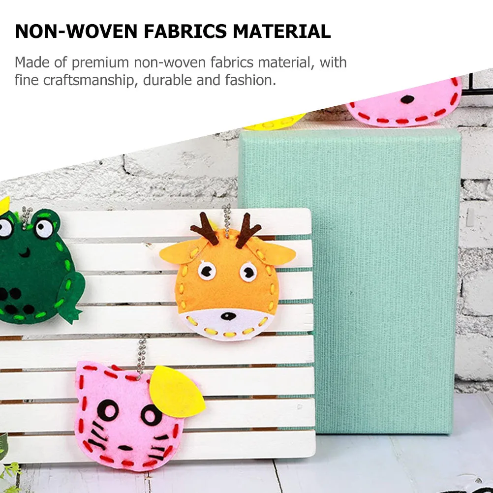 Kit de pendentifs animaux en tissu Non tissé, 8 pièces, ornement suspendu pour sac d'école fait à la main, matériaux artisanaux pour enfants, cadeaux créatifs