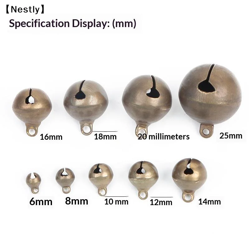 5/10/20/50 PCS 6/8/10/12/14/16/18/20/25mm Copper Jingle Bells Small Loose Beads For Merry Decor DIY Crafts Accessories〔Nest〕