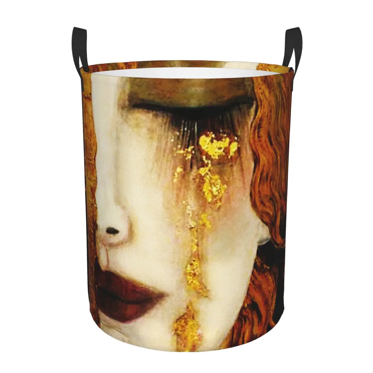 Customized Gustav Klimt Golden Tears Laundry Basket Foldable Symbolism Art Toy Clothes Hamper Storage Bin for Kids Nursery