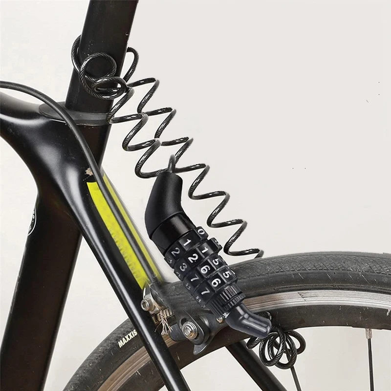 Motorcycle Lock 4 Digit Combination Code Steel Cable Security Code Bicycle Bike Helmet Lock Portable Cable Backpack Lock