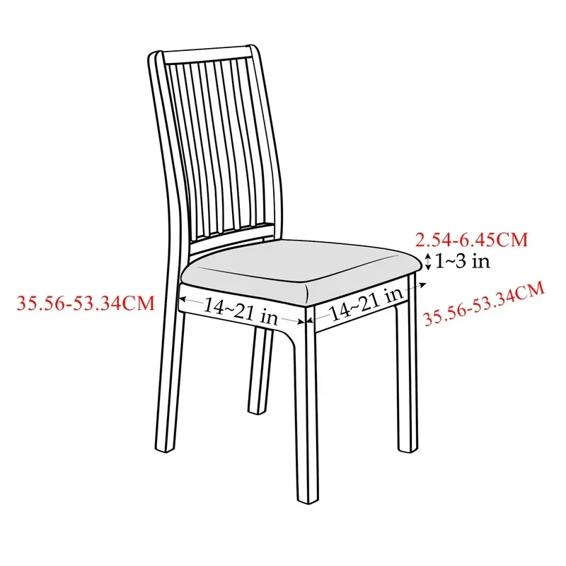 1/2/4/6pcs Dining Room Chair Cover Anti-dirty Seat Covers Solid Color Removable Washable Elastic Cushion Covers for Home Hotel
