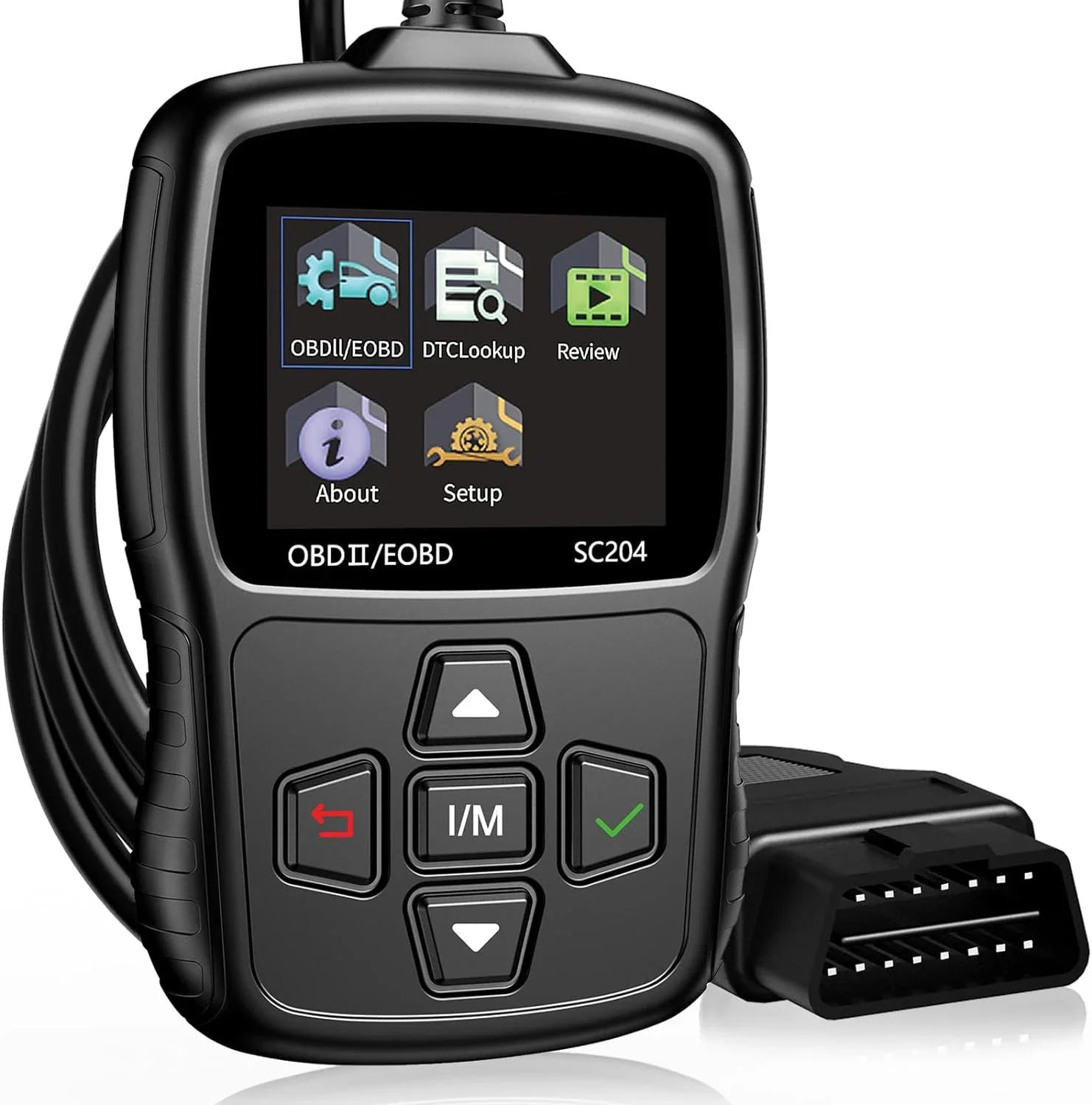 

Enhanced SC204 OBD2 Scanner Diagnostic Tool for Checking Engine Codes, Resetting, Smog Checking, and Clearing Codes, with Live D