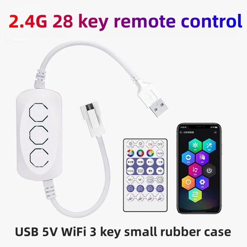 44Keys BT Wifi APP Voice-Activated Intelligent Magic Color Horse Racing Flowing Light Strip Ws2812 Ws2811 IC Led WIFI Controller