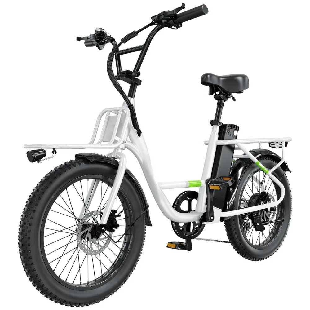 

U7 Electric Bike for Adults 48V 1000W Peak Dual Cargo Rack 7-Speed Gear System 20mph Step Customizable Ebike for Urban Commuting