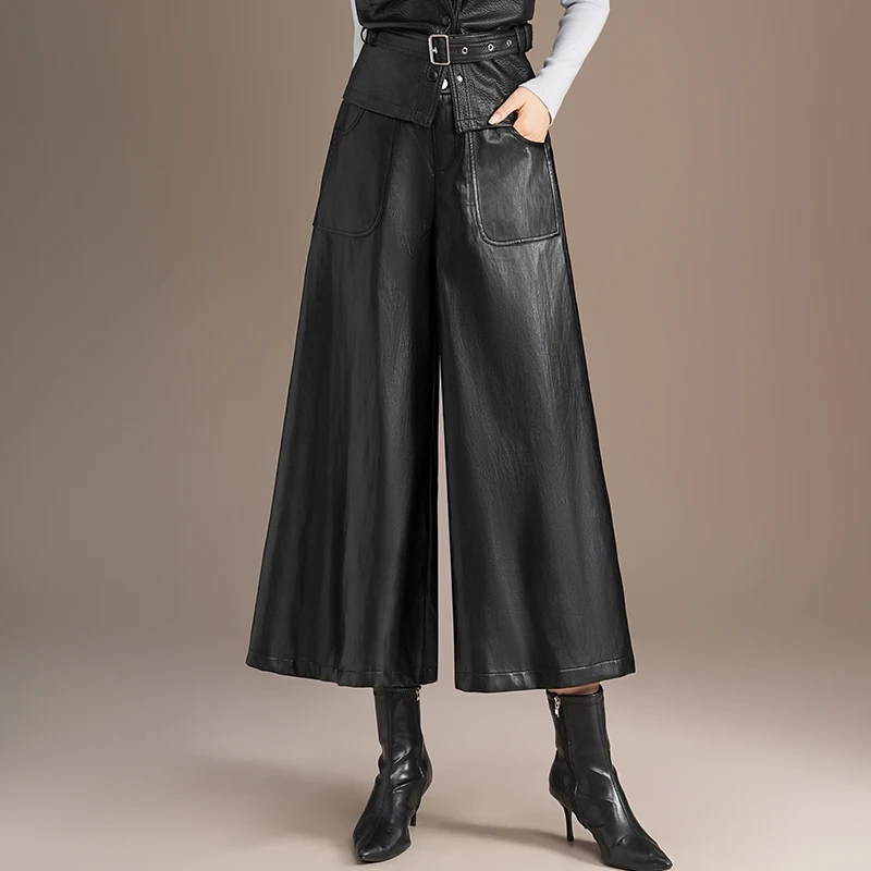 

Bla Women's Wide Leg Pants Casual High Waist Trousers Autumn Winter New Sle Drapey Slimming Loose Outerwear Skirt Pants