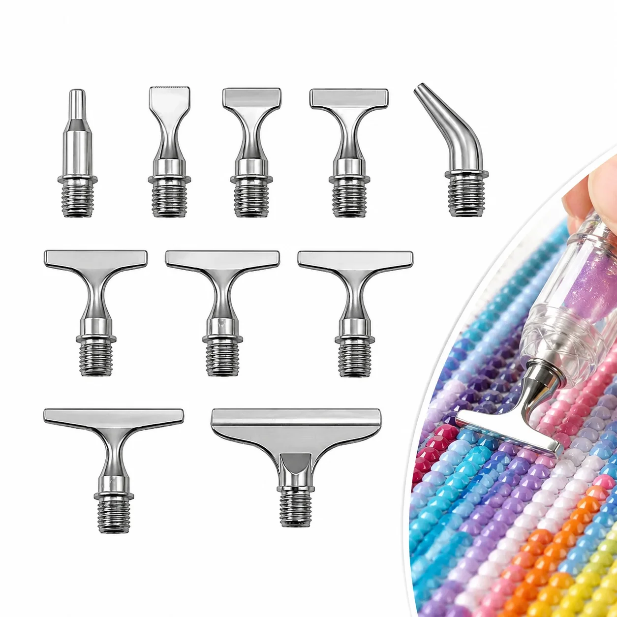 New Integrated Threaded Pen Tip Accessory, Stainless Steel Threaded Pen Tip. Used for Diamond Painting, Painting Art Tools