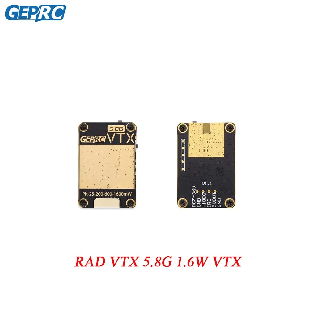 

GEPRC RAD VTX 5.8G 1.6W 40CH PIT Mode 25mW200mW600mW 1600mW Adjustable Video Trans Mitter 30X30mm For RC FPV Quadcopter Drone