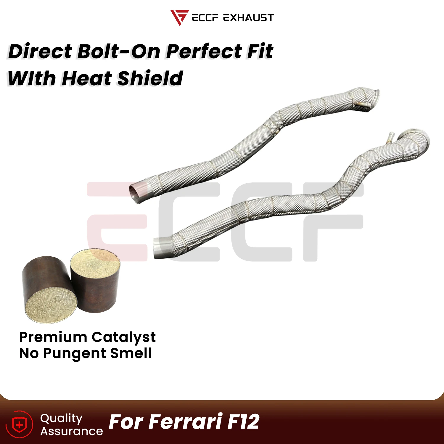 

Sporty Downpipe With Heat Shield For Ferrari F12 Aggressive Exhaust Sound Plug and Play Upgrade Performance