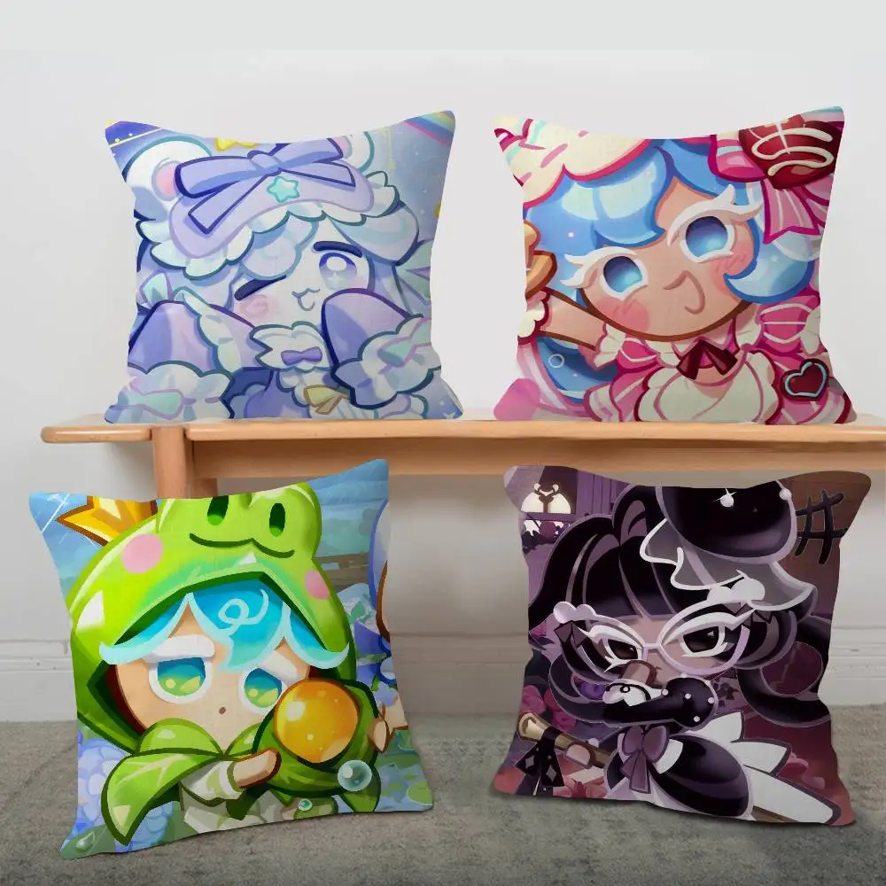 Cookie Run Kingdom Cushion Cover Car Throw Pillow Case For Sofa Car Christmas Gift 40x40cm 45x45cm