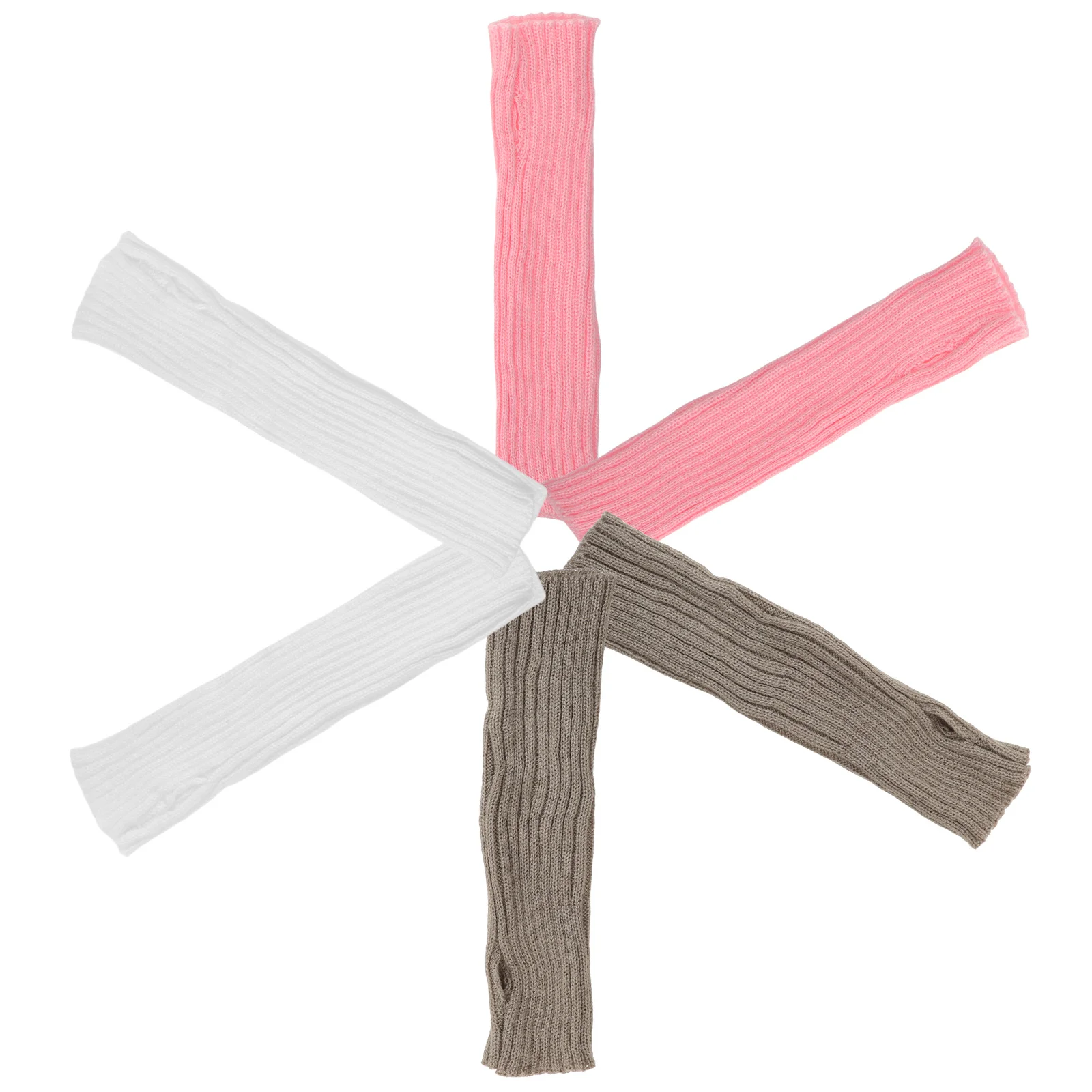 

3 шт. женские вязаные нарукавники эластичные термочехлы без пальцев дизайн для холодной погоды легкие наручные грелки