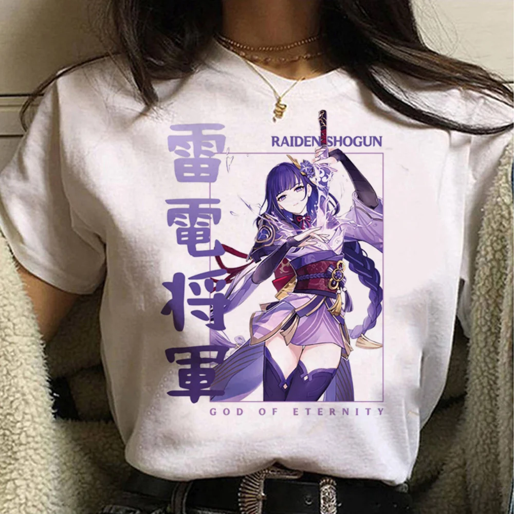 

2023 New Genshin Impact T Shirt Women Funny Anime Short Sleeve T Shirt Female Graphic Harajuku Anime Y2K Clothes T Shirt Tops