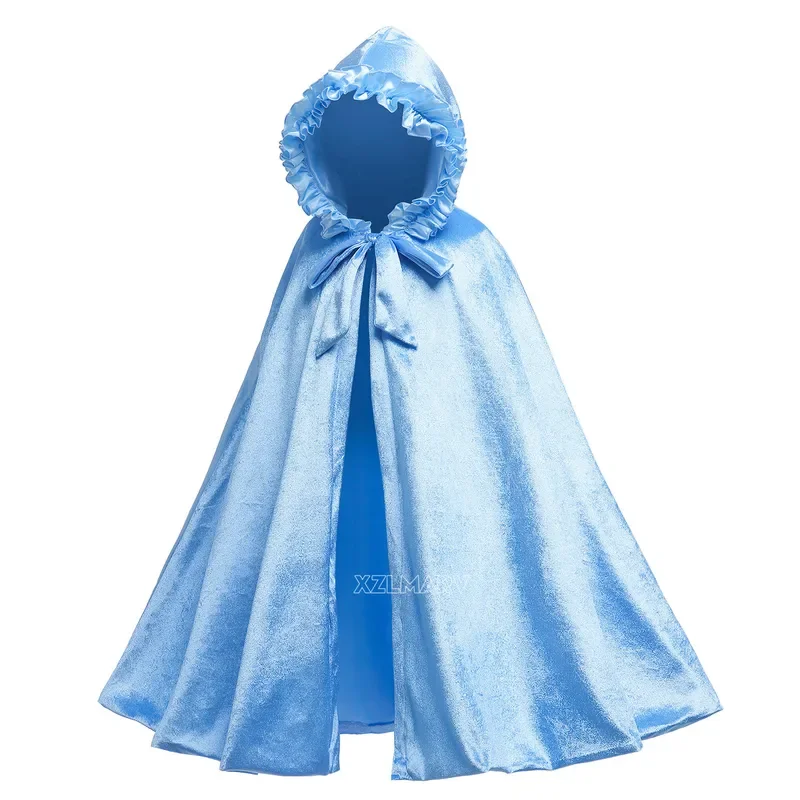 Costume de princesse Everak pour filles, manteau à capuche, cape Elsa Anna Aurora Raiponce, vêtements de fête de paupières, accessoires de fête pour enfants