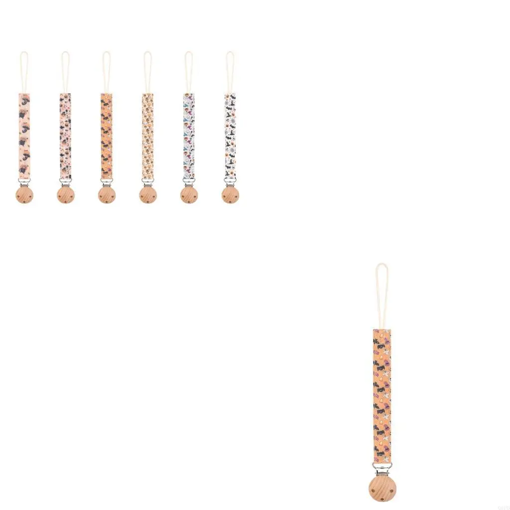 

Праздничная тематическая цепочка для соски для младенцев, хлопково-деревянная жевательная прочная клипса, держатель для соски