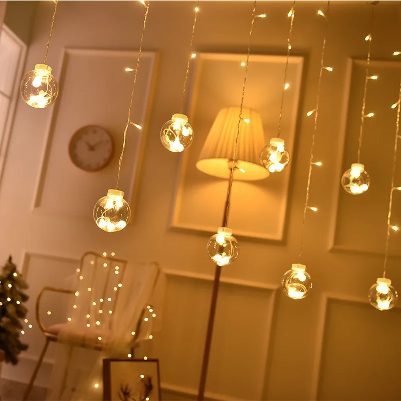 Christmas 2024 Led Lights Decoration Fairy String for Room Festoon Light Curtain Garland Party Wedding New Year's Bedroom Living