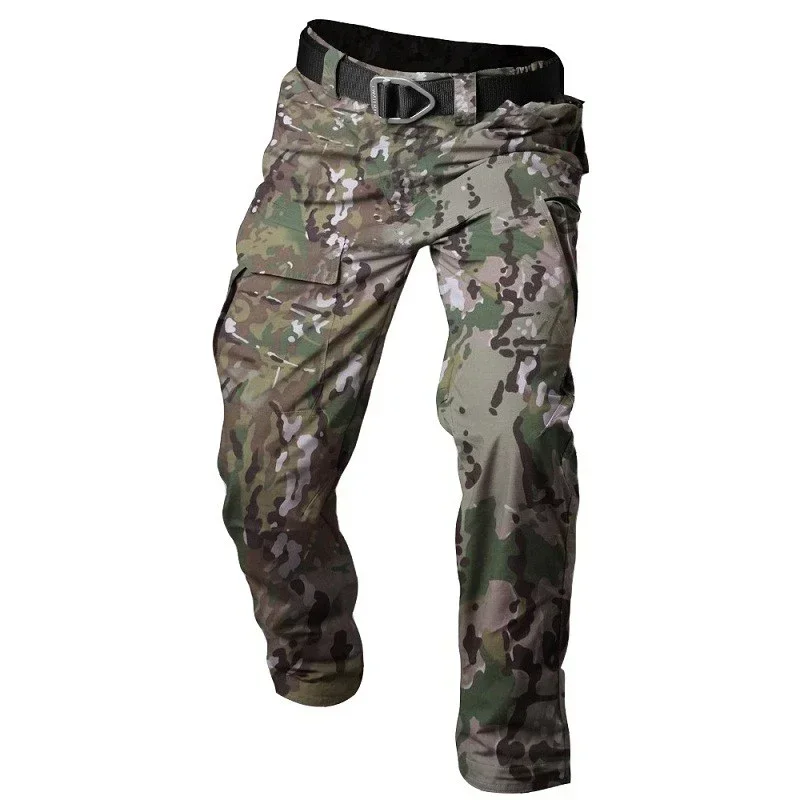 

Rip-Stop Cotton Waterproof Tactical Pants Men Camouflage Training Cargo Pants Man Multi Pockets Outdoors Sports Hiking Trousers