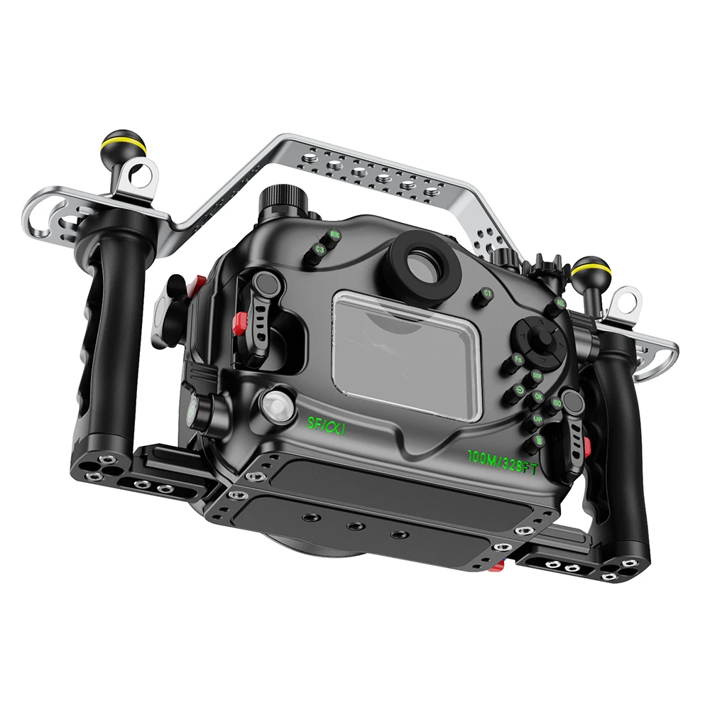 Seafrogs-防水アルミニウム合金カメラケース,ダイビングハウジング,新しいデザイン,sony a1,100m