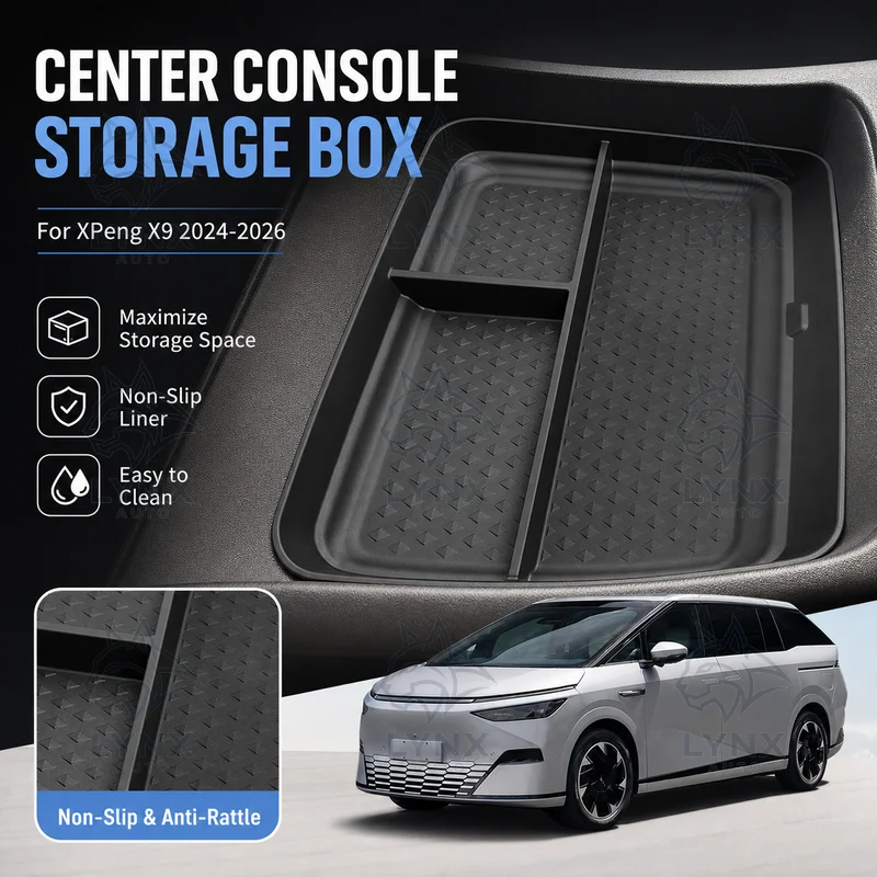 For XPeng X9 2024-2026 Center Console Storage Box Car Organizer Interior Accessories Decoration Upgrade Storage Box