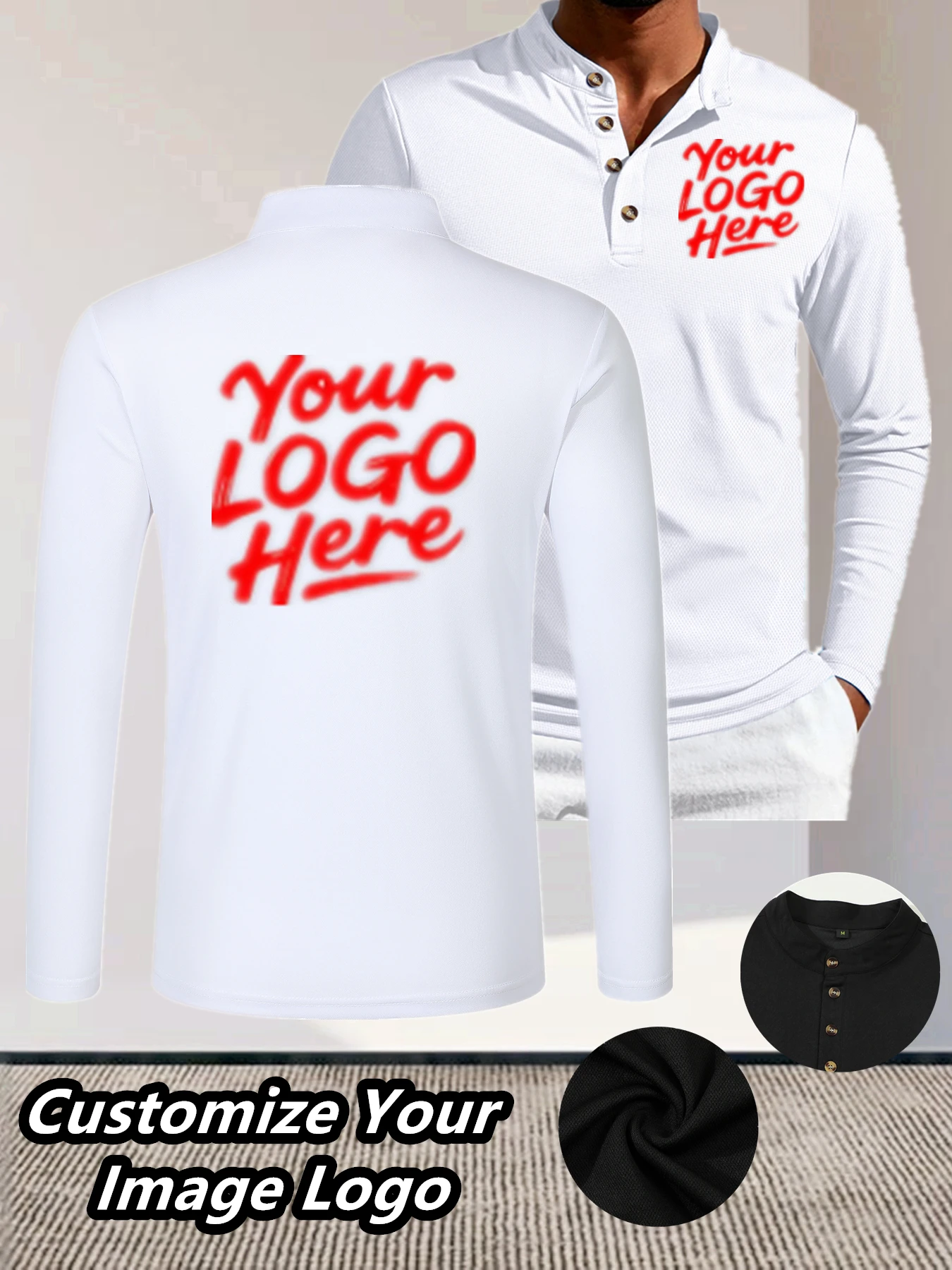 Personalized Custom Long Sleeve Work Shirt , Add Your Name, Text or Company Logo, Matching Team Uniform Tops for Construction