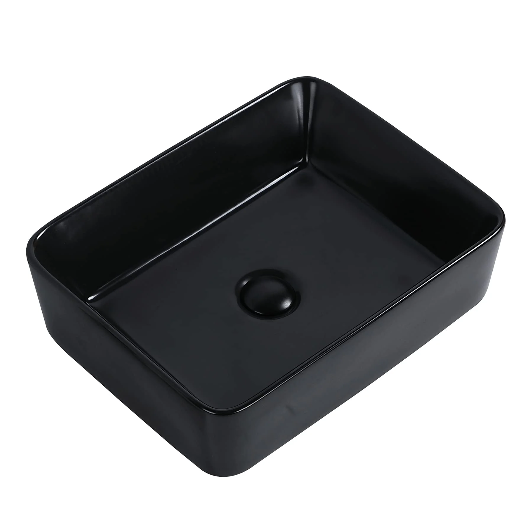 Rectangular bathroom sink-19“X15” rectangular counter sink art basin, matte black countertop bowl sink, ceramic container