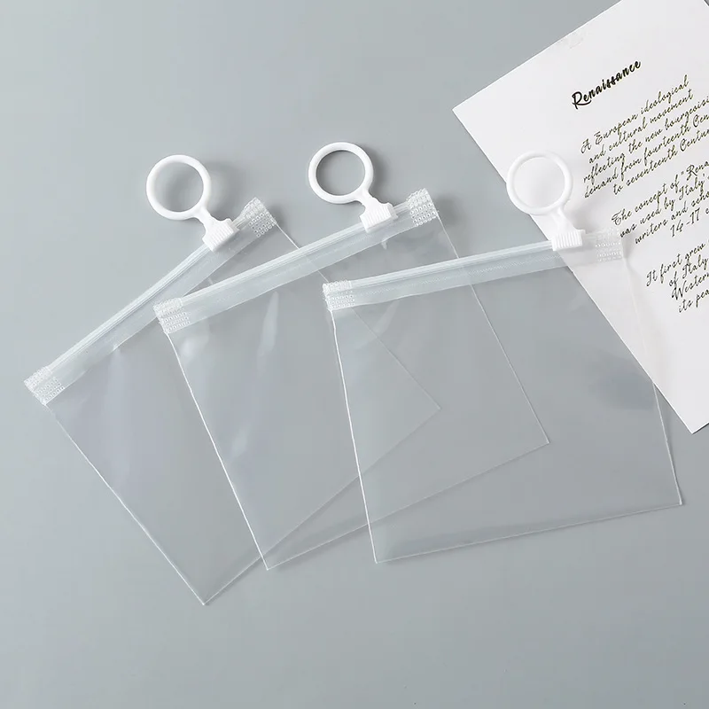 StoBag 50pcs Wholesale Transparent Zipper Bags Pull Loop Packaging Small Clear Pouch Plastic Sealed Earphone Storage Pocket