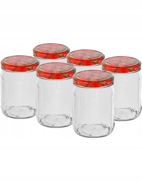 Glazen pot voor conserven met schroefdop 500 ml 6 stuks