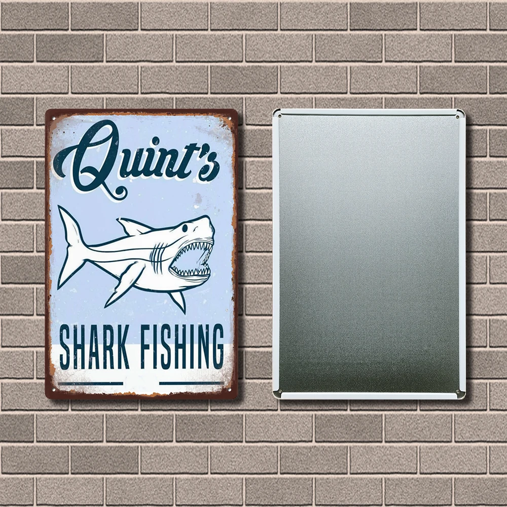 [ Kelly66 ]  Beware Of Shark Art Tin  Poster Metal Sign Bar Decor Painting 20*30 CM Size Dy24545