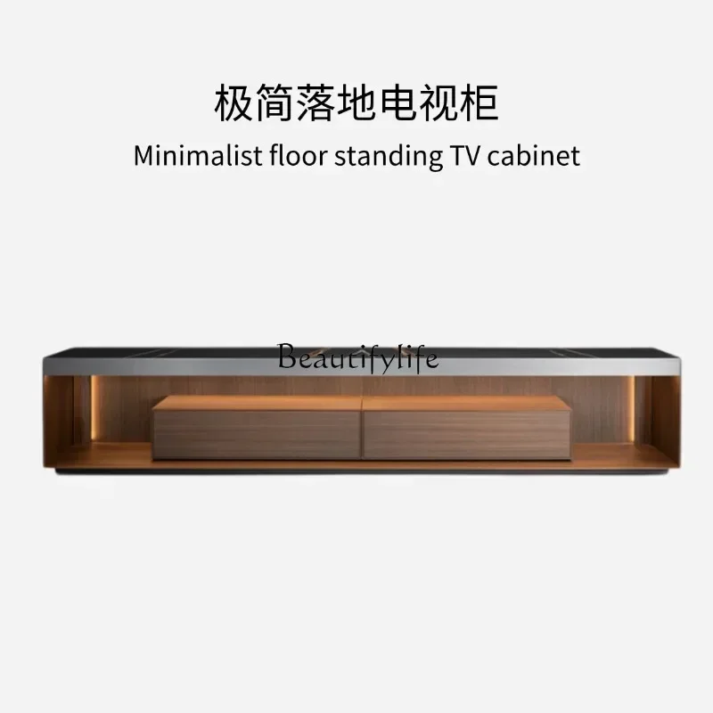

yj5 Italian minimalist floor TV cabinet, simple modern home living room can store lockers