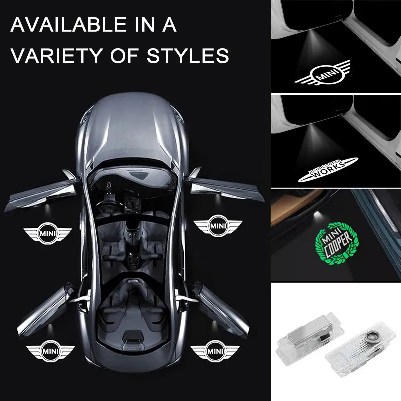 

2PC For MINI Cooper One S JCW R56 R55 R53 F55 F56 R57 R60 Car Door Welcome Lamps HD LED Laser Projectaor Lights Auto Accessories