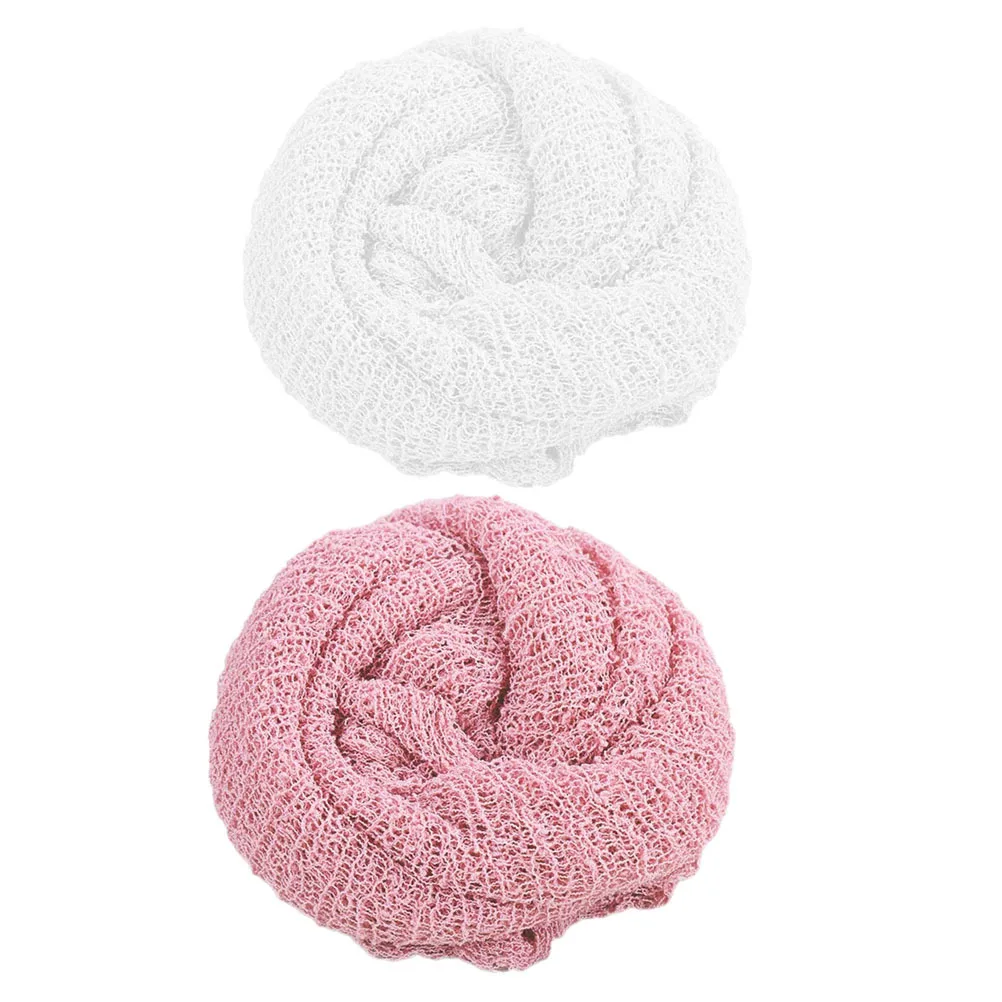 

2Pcs Newborn Swaddle Blanket Cotton Soft Breathable Baby Wrap Bath Cloths Infant Blanket Photography White Pink