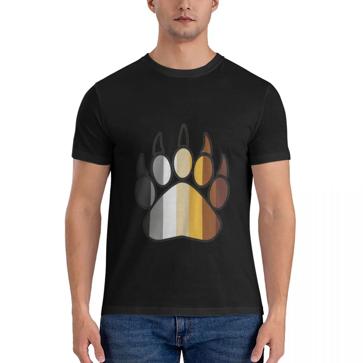 

Bear Pride Paw New Arrival Mens T Shirts Tops Shirt Cotton Slim Fit