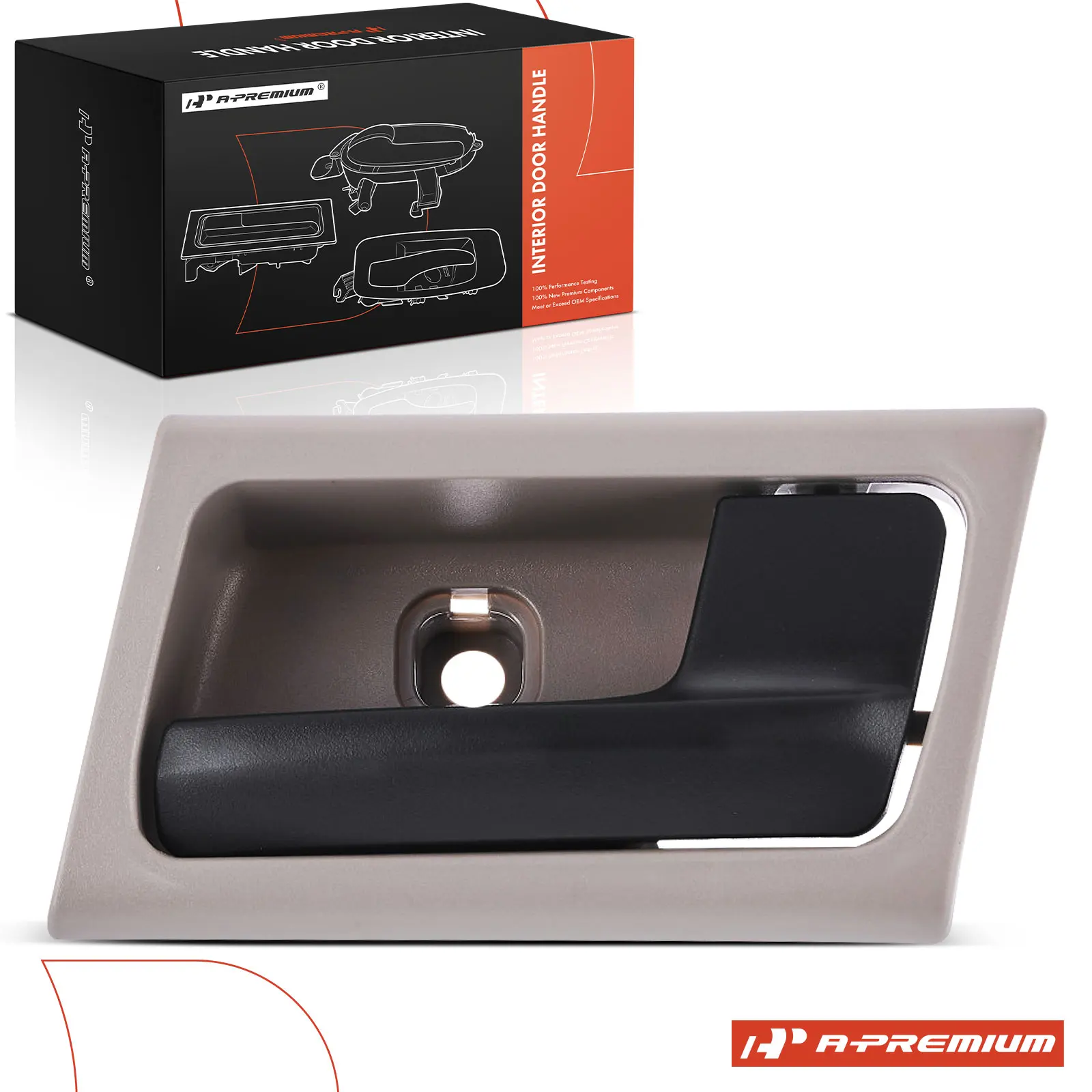 A-Premium Front or Rear Passenger Side Black & Stone Interior Door Handle for Ford Crown Victoria 2006-2011