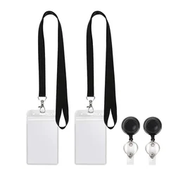 Transparent Name Card Holder Keychain Nurse Badges Set Lanyard Credit Card Holder Neck Straps Business Accessories for Women Man