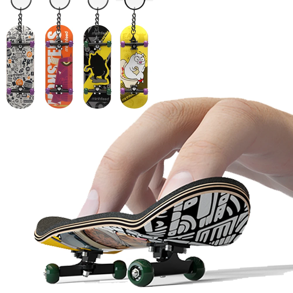 Mini skateboard professionale con dita, tastiera in legno d'acero, novità, giocattolo sensoriale antistress, regalo divertente